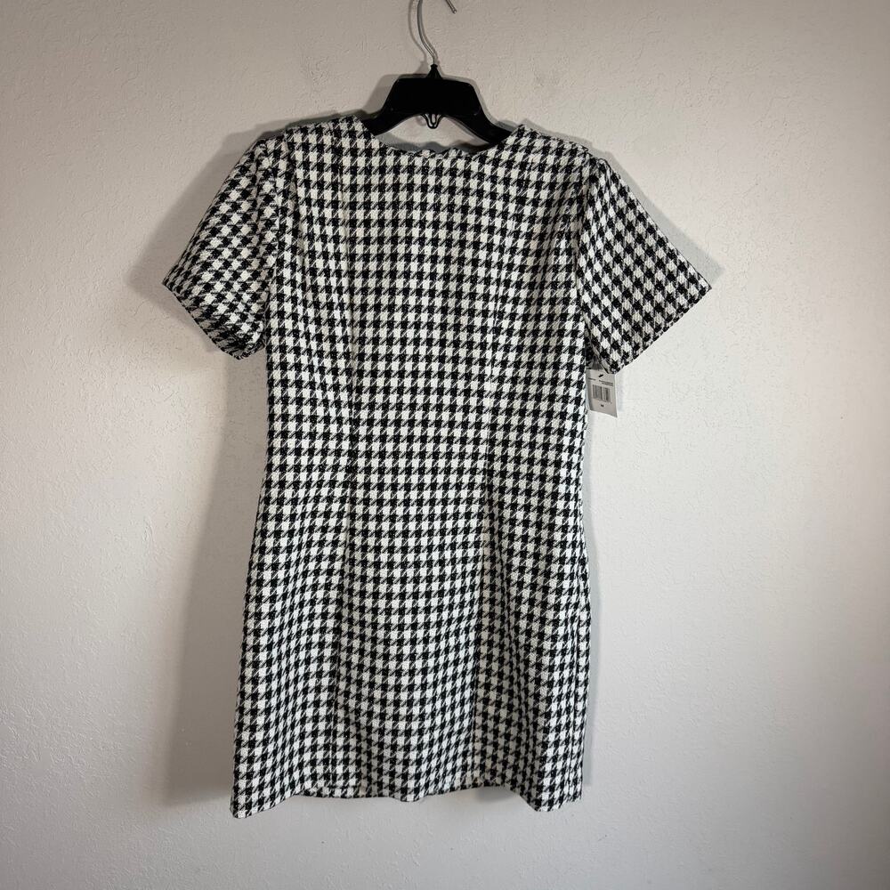 NWT Rebecca Minkoff Black Alabaster Houndstooth Sheath Dress Womens M Officewear